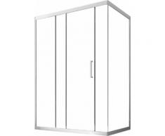 Box Doccia Angolare 90x150 Cm 1 Anta Scorrevole In Cristallo Trasparente 6mm H190 Dorini Unix Bianco