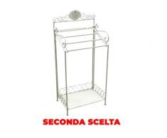 Portasciugamani A Stelo In Metallo Da Appoggio 47x31h98,5cm Adami Paris Bianco Seconda Scelta