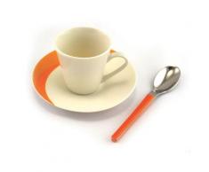 Set Caffè 3 Pezzi Tazzina + Sottotazza + Cucchiaino Eme Natura Sun Arancio