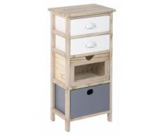 Cassettiera 4 Cassetti 35x25x71 Cm In Legno Massello Fumer Emily