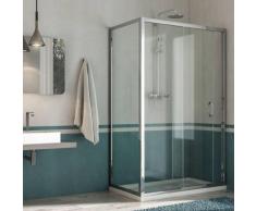 Box Doccia Angolare 80x120 Cm 1 Anta Scorrevole In Cristallo Trasparente 6mm H185 Fosterberg Kolding Duo