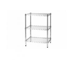 Scaffale In Acciaio Cromato 3 Ripiani 45x60x90cm Tosini 3x456090