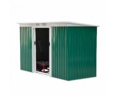 Casetta Box Da Giardino In Lamiera Verde 277x130x173 Cm Miozzi