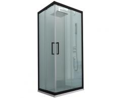 Box Doccia Angolare 100x120 Cm 2 Ante Scorrevoli In Cristallo Trasparente 6mm H190 Dorini Fox Nero Opaco