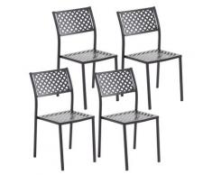 Set 4 Sedie Da Giardino 46x58x84 Cm In Acciaio Pasotti Lola Antracite