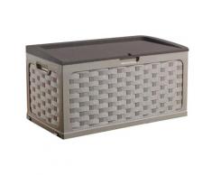Cassapanca Baule Da Esterno Rettangolare 117x56x58 Cm In Resina Bauer Marrone
