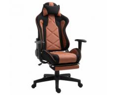 Sedia Da Ufficio Presidenziale Ergonomica In Poliestere Fadami Nero E Marrone