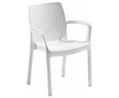 Sedia Da Giardino Con Braccioli In Resina Bauer Melody Bianco