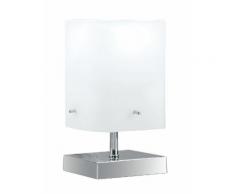 Lume Moderno Metallo Paralume Vetro Bianco Lampada Da Tavolo E27 Ambiente I-square/l