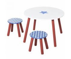 Set Tavolino E 2 Sgabelli Per Bambini In Legno Hmc