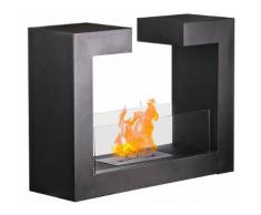 Camino A Bioetanolo Da Pavimento 78x58 Cm Menzi Omega Nero