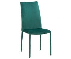 Sedia In Tessuto Vellutato 58x44x97 Cm Nuzzi Dedis Plus Verde Smeraldo