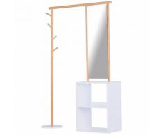Appendiabiti Con Specchio In Bambù 100x34x164 Cm Benzoni Wildhall