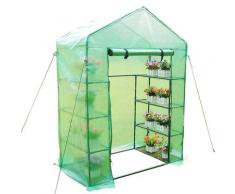Serra Da Giardino Con Scaffali E Tetto A Spiovente In Pe 143x73x195 Cm Miozzi
