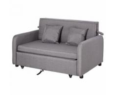 Divano Letto 2 Posti 136x92x84 Cm In Lino Benzoni Grigio