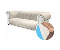 Copridivano Trapuntato Universale 3 Posti Double Face Starlyf Sofa Cover Beige E Marrone