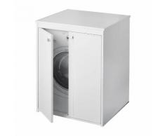 Coprilavatrice Da Esterno In Pvc 70x60x94cm 2 Ante Forlani Laundry Bianco