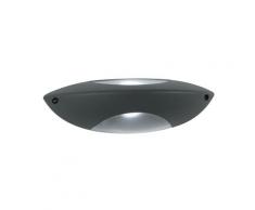 Applique Esterno Alluminio Nero Diffusore Opale Diffusione Luce Sopra Sotto E27 Intec I-seattle-ap