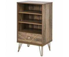 Scaffale Libreria 3 Ripiani 1 Cassetto 48x39x87,2 Cm In Truciolare Benzoni Marrone