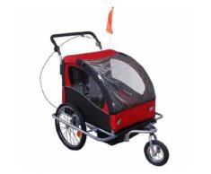 Carrello Per Bici E Passeggino 2 In 1 Rosso E Nero Benzoni