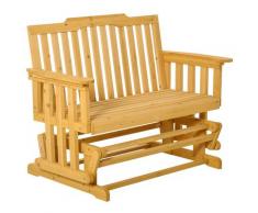 Panchina 2 Posti A Dondolo Da Giardino 124x76x95 Cm In Legno