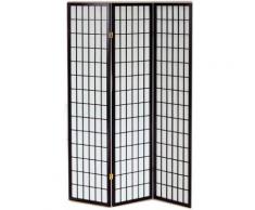 Paravento Separè 3 Pannelli 130,5x178cm In Legno Tosini Nero