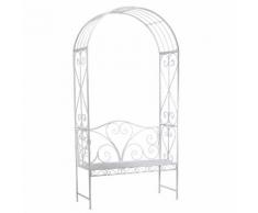 Panchina Da Giardino In Ferro Con Arco 116x47h230cm Adami Viareggio Bianca