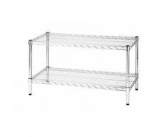 Scaffale In Acciaio Cromato 2 Ripiani Tosini Linea 2x45 - 45x90x50cm/