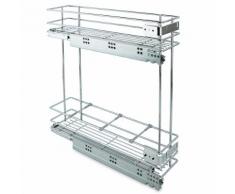 Portabottiglie Estraibile Per Mobile Da Cucina 20 Cm Chiusura Soft In Acciao Cromato Emuca