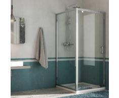 Box Doccia Angolare 80x80 Cm 1 Anta Battente In Cristallo Trasparente 6mm H185 Fosterberg Koge Duo