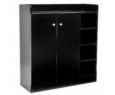 Scarpiera Mobiletto In Legno 4 Ripiani Nero 83x30x90 Cm Benzoni