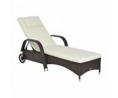 Lettino Da Giardino Prendisole Relax In Rattan Sintetico Marrone Miozzi