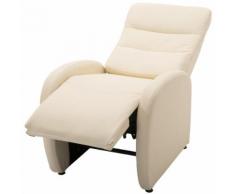 Poltrona Relax Reclinabile In Ecopelle Con Poggiapiedi Crema Benzoni