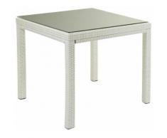 Tavolo Da Giardino Quadrato 80x80cm In Polyrattan Adami Adila Bianco Ghiaccio