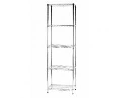 Scaffale In Metallo Cromato 5 Ripiani 35x60x200cm Tosini 5x356020