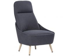 Poltrona Imbottita In Tessuto Con Gambe In Acciaio Tosini Memphis Grigio Scuro