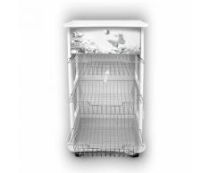 Carrello Multiuso Da Cucina In Legno 3 Ripiani Vezzani Butterfly Bianco