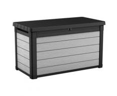 Baule Cassapanca Da Esterno 122,9x62,1x70,6 Cm In Resina Effetto Legno Keter Denali Grigio