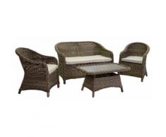 Set Salotto Da Giardino In Polyrattan Adami Baltimora Grigio
