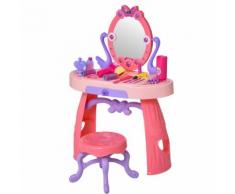 Postazione Trucco Specchiera Giocattolo Per Bambini Con Sgabello Benzoni Rosa