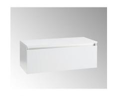 Mobile Da Bagno Sospeso E Cassetto Soft Closing Per Lavabo In Appoggio In Melaminico 100x45x37cm Tft Ibiza Bianco