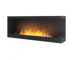 Camino A Bioetanolo Da Incasso 120x45 Cm Con Vetro Dumas Corner 1200 Right Nero