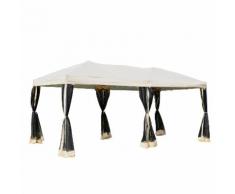 Gazebo Da Giardino 3x6m In Acciaio Pieghevole Con Zanzariere Beige Miozzi