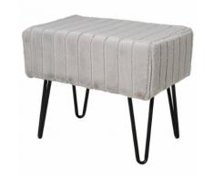 Panca Imbottita 50x35x43,5 Cm In Metallo E Peluche Hmc Grigia