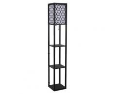 Scaffale Soggiorno In Mdf Con Lampada 40w Rete Nero Bianco 26x26x160 Cm Benzoni