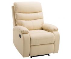 Poltrona Relax Reclinabile In Ecopelle Beige Benzoni