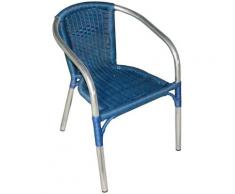 Sedia Da Giardino In Alluminio Con Filo Plastificato Vorghini Contract Blu