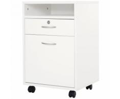 Cassettiera Portadocumenti Da Ufficio 40x35x60 Cm In Legno Hmc Bianco