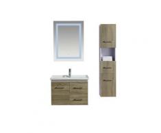 Mobile Bagno Sospeso 70 Cm Lavabo Specchio E 1 Pensile Vorich Istanbul Grigio
