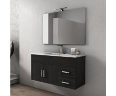 Mobile Da Bagno Sospeso Con Lavabo 100x46cm In Mdf Taviani Venere Wengè Grigio Scuro